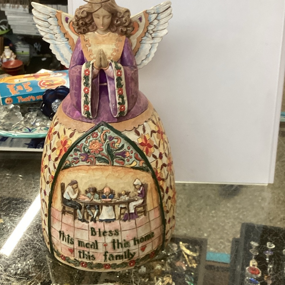 Jim Shore Angel Figurine with Purple and Gold Accents